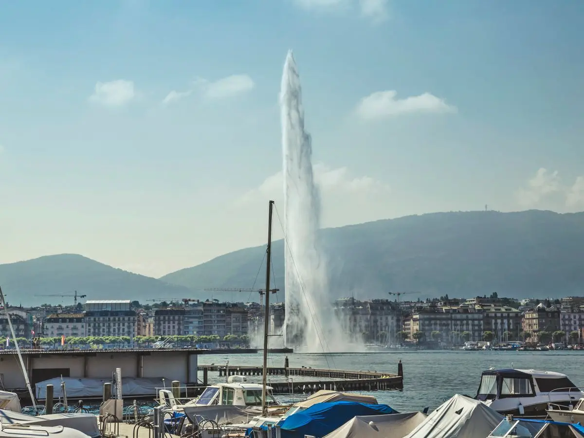 Le Jet d'eau de Genève sur le lac Léman