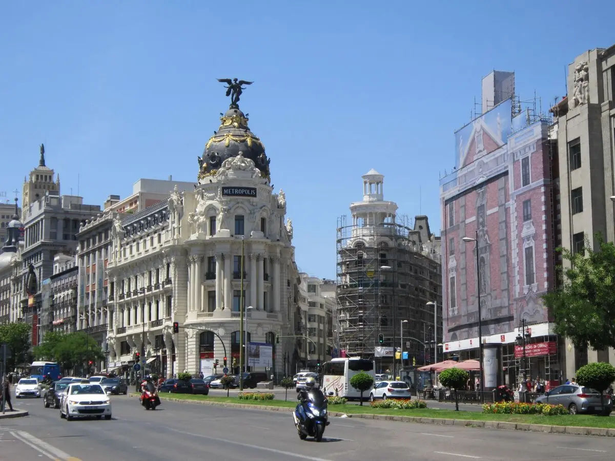 L'immeuble Metropolis sur la Gran Vía à Madrid